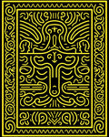 Bold Yellow Organic Abstract Rug