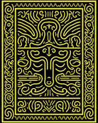 Bold Yellow Organic Abstract Rug