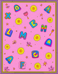 Playful Alphabet Flowers On Pink Rug