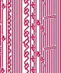 Bold Red Vertical Stripe Ribbon Rug