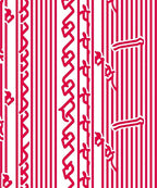 Bold Red Vertical Stripe Ribbon Rug