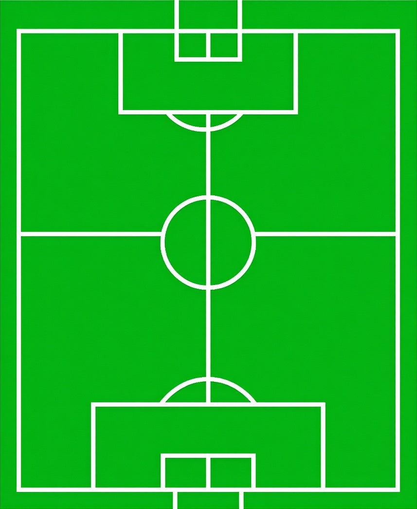 Green Soccer Field Geometric Rug