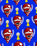 Red Whimsical Face Laurel Wreath Rug