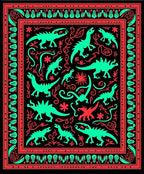 Tonal Dinosaur Tropical Botanical Border Rug