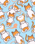 Cute Orange and White Cats Playful Whimsy Rug
