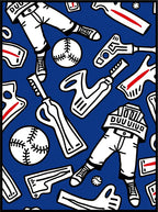 Bold Blue Baseball Bat Glove Rug