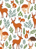 Woodland Creatures With Leafy Branches Rug