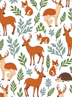 Woodland Creatures With Leafy Branches Rug