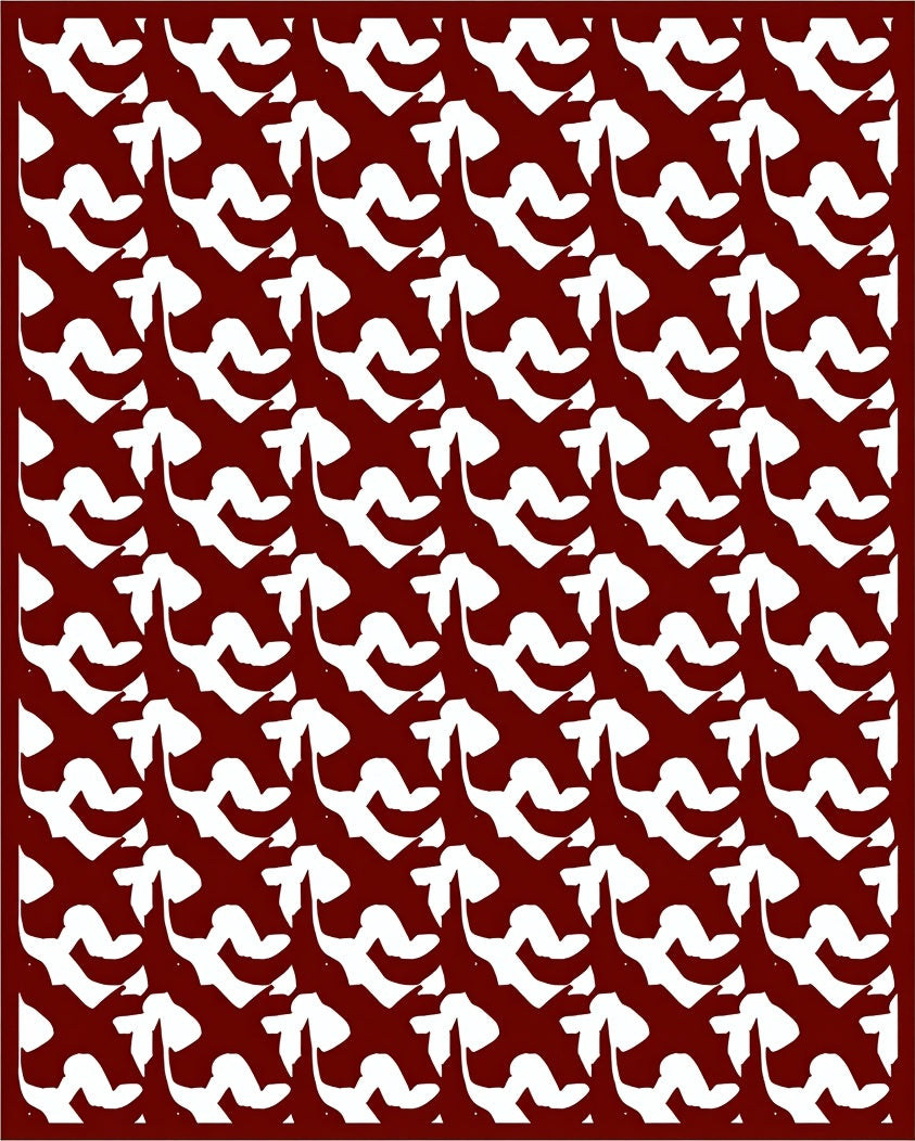 Bold Crimson Abstract Swirls Rug