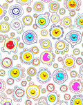 Whimsical Happy Faces Smiley Circle Collage Rug