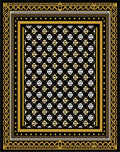 Black Gold Geometric Mandala Rug