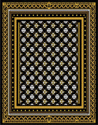 Black Gold Geometric Mandala Rug