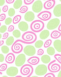 Whimsical Pink Swirls and Dots Rug