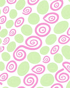 Whimsical Pink Swirls and Dots Rug