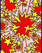 Explosive Red Yellow Starburst Rug