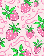 Pink Strawberry Swirls and Curls Rug