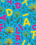 Bright Yellow Floral Alphabet Scatter Rug