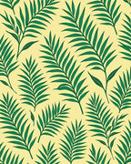 Verdant Fronds On Cream Background Rug