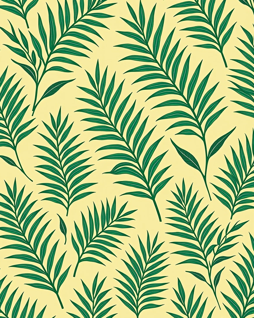Verdant Fronds On Cream Background Rug