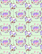 Abstract Lavender and Pink Floral Cluster Rug
