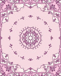 Pink Floral Medallion Bordered Rug