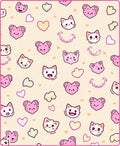 Cute Pink Kawaii Cat Hearts Rug