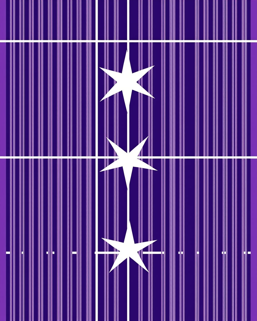 Purple Vertical Stripe Starburst Rug