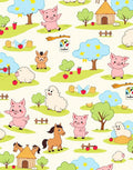Whimsical Farm Friends Pink Pigs Sheep Rug