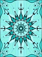 Turquoise Mandala Bloom Water Surface Rug