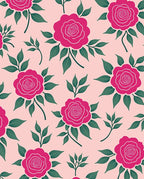 Vibrant Crimson Rose Garden Garland Rug