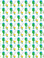 Green Trophies Yellow Cups Confetti Rug