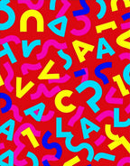 Retro Primary Color Alphabet Pop Rug