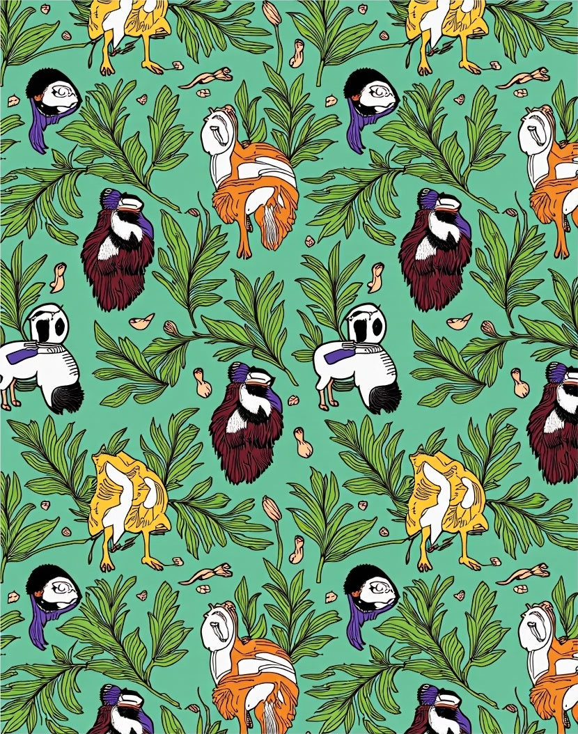 Whimsical Fowl And Foliage Rug