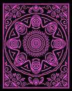 Vibrant Pink Floral Mandala Rug