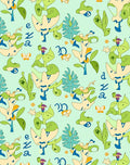Whimsical Green Abstract Botanical Forms Rug