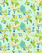 Whimsical Green Abstract Botanical Forms Rug