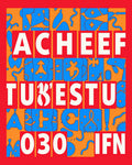 Bold Abstract Orange Blue Red Shapes Rug