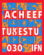 Bold Abstract Orange Blue Red Shapes Rug