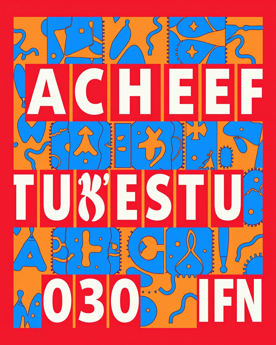Bold Abstract Orange Blue Red Shapes Rug