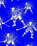 Bold Blue Hockey Player Explosion Rug