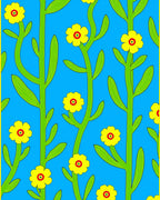 Vibrant Yellow Flower Stalks Rug