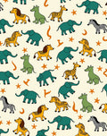 Playful Safari Animals Cream Background Rug