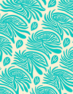 Turquoise Abstract Swirl Feather Rug