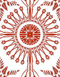 Crimson Sunburst Branch Medallion Rug