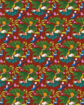 Tropical Teal Leaf Bird Medley Rug