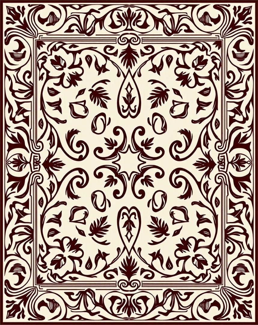 Classic Floral Scrollwork Medallion Rug