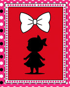Red Silhouette Girl With Bow Rug