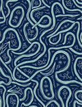 Navy Cyan Abstract Swirl Arrows Rug