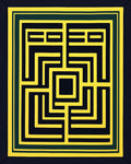 Maze Yellow Black Border Rug