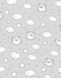 Cute Cloud Bear Starry Night Gray Rug